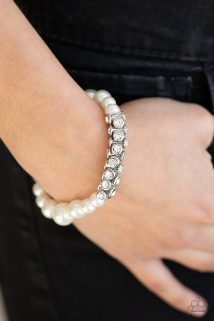 Traffic-Stopping Sparkle White Bracelet - Paparazzi Accessories