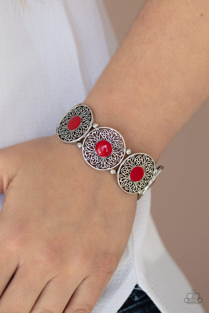 Painted Garden Red Bracelet - Paparazzi Accessories