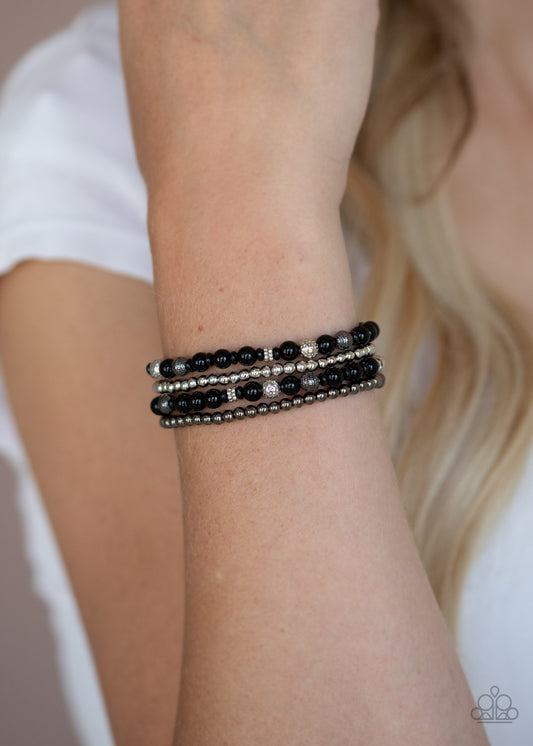 Stacked Style Maker Black Bracelet - Paparazzi Accessories