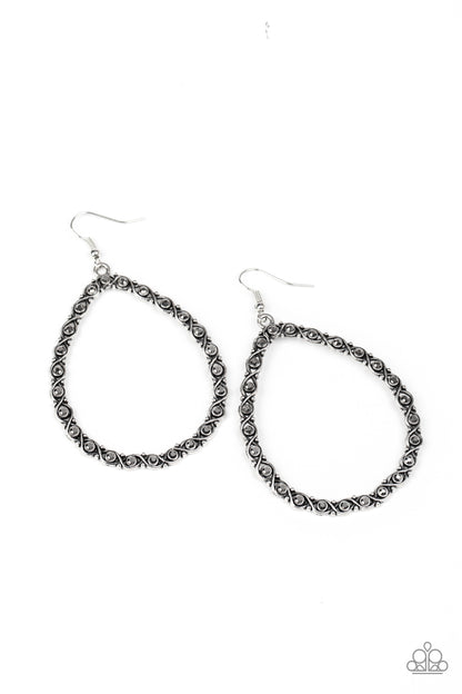 Galaxy Gardens Silver Earring - Paparazzi Accessories