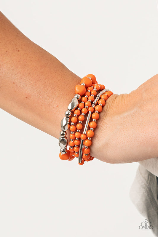 Vibrantly Vintage Orange Bracelet - Paparazzi Accessories