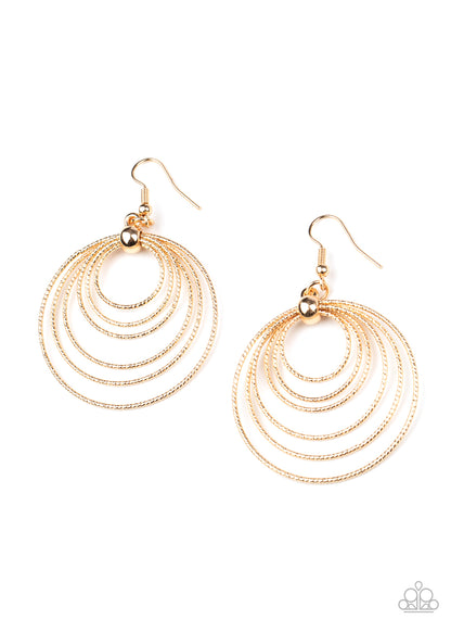 Elliptical Elegance Gold Earring - Paparazzi Accesories