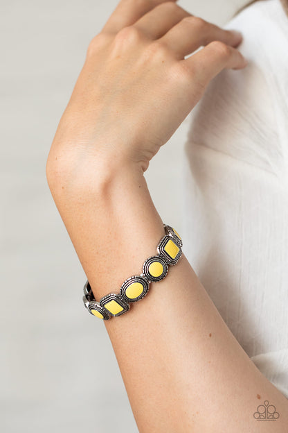 Vividly Vintage Yellow Bracelet - Paparazzi Accessories