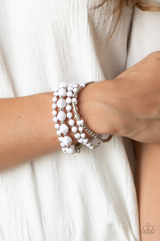 Vibrantly Vintage White Bracelet - Paparazzi Accessories