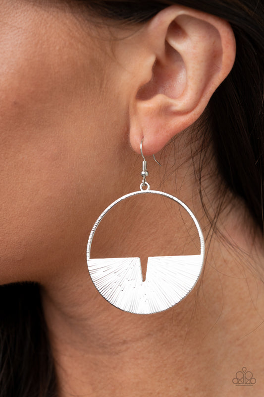 Reimagined Refinement Silver Earring - Paparazzi Accessories