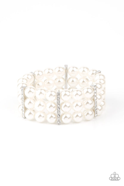 Modern Day Majesty White Pearl Bracelet - Paparazzi Accessories