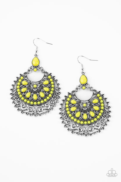 Laguna Leisure Yellow Earring - Paparazzi Accessories