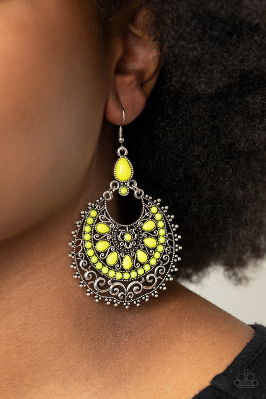 Laguna Leisure Yellow Earring - Paparazzi Accessories