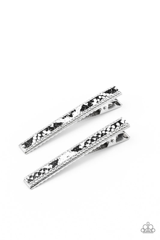 Rhinestone Jungle Black Hair Clip - Paparazzi Accessories