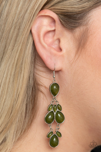 Superstar Social Green Earring - Paparazzi Accessories