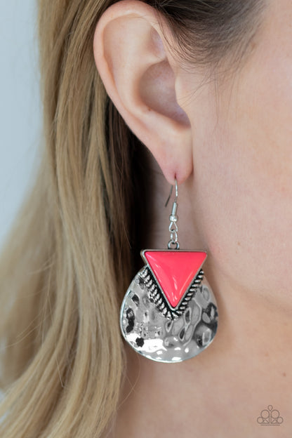 Road Trip Treasure Pink Earring - Paparazzi Accessories