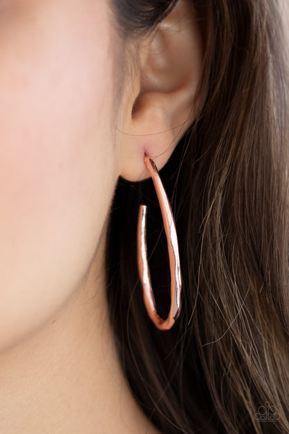 Totally Hooked Rose Gold Earring - Paparazzi Accessories