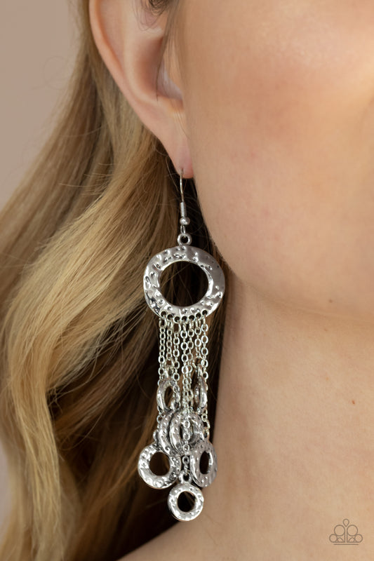 Right Under Your NOISE Silver Earring - Paparazzi Accessories