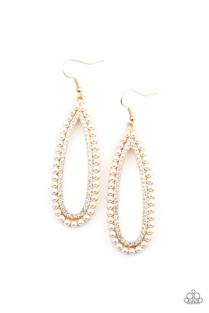 Glamorously Glowing Gold Earring - Paparazzi Accessories