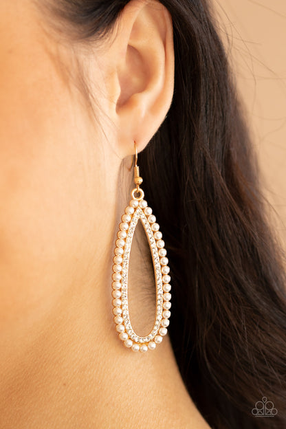 Glamorously Glowing Gold Earring - Paparazzi Accessories