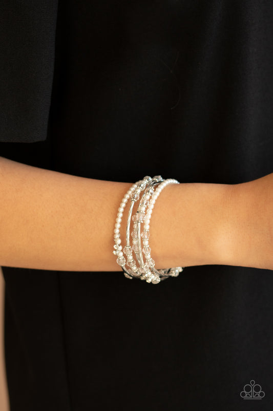 Head-Turning Twinkle White Bracelet - Paparazzi Accessories