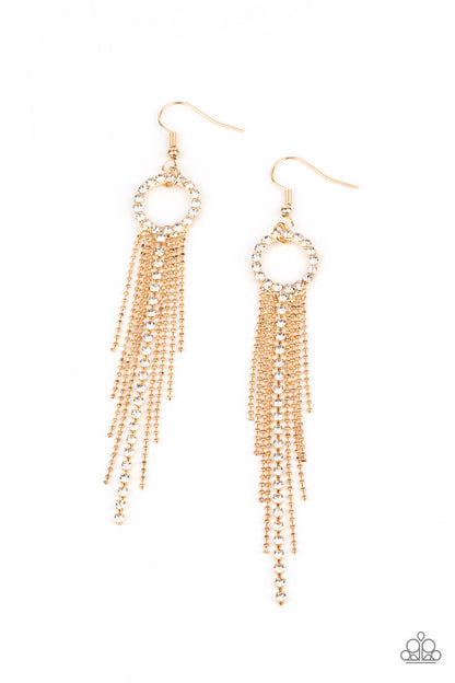 Pass The Glitter Gold Earring - Paparazzi Accessories