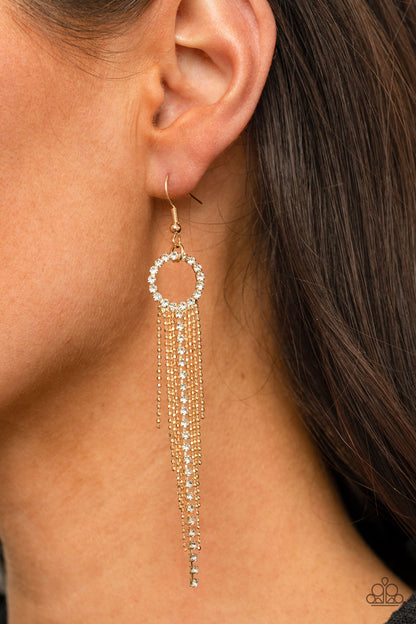 Pass The Glitter Gold Earring - Paparazzi Accessories