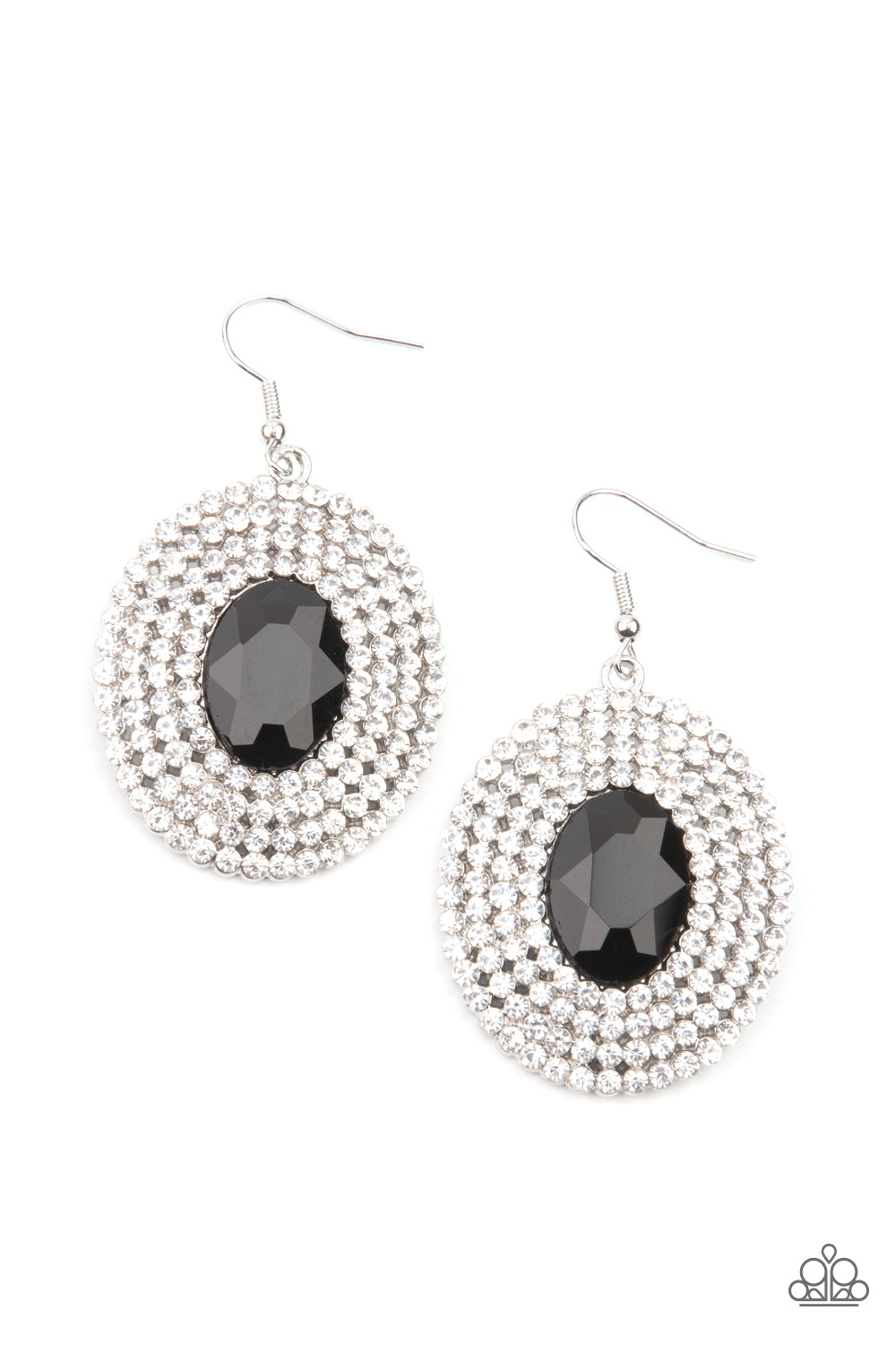 FIERCE Field Black Earring - Paparazzi Accessories