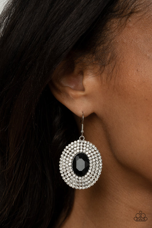 FIERCE Field Black Earring - Paparazzi Accessories