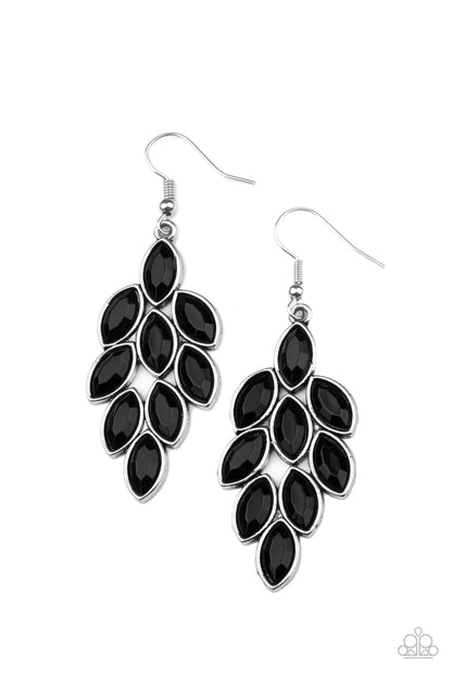 Flamboyant Foliage Black Earring - Paparazzi Accessories