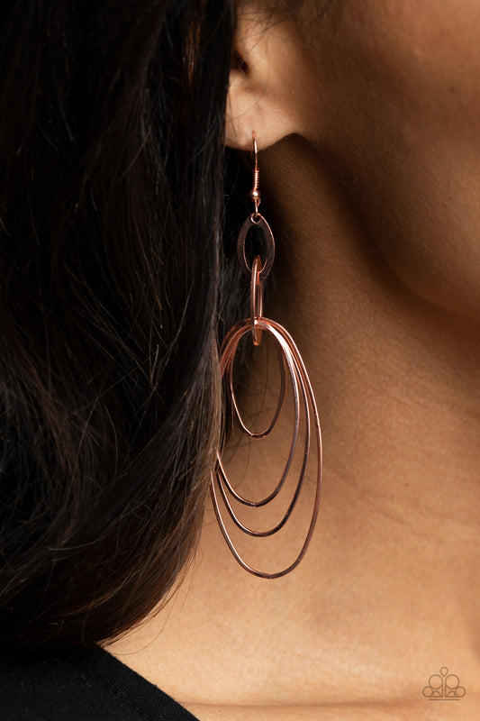 OVAL The Moon Copper Earring - Paparazzi Accessories