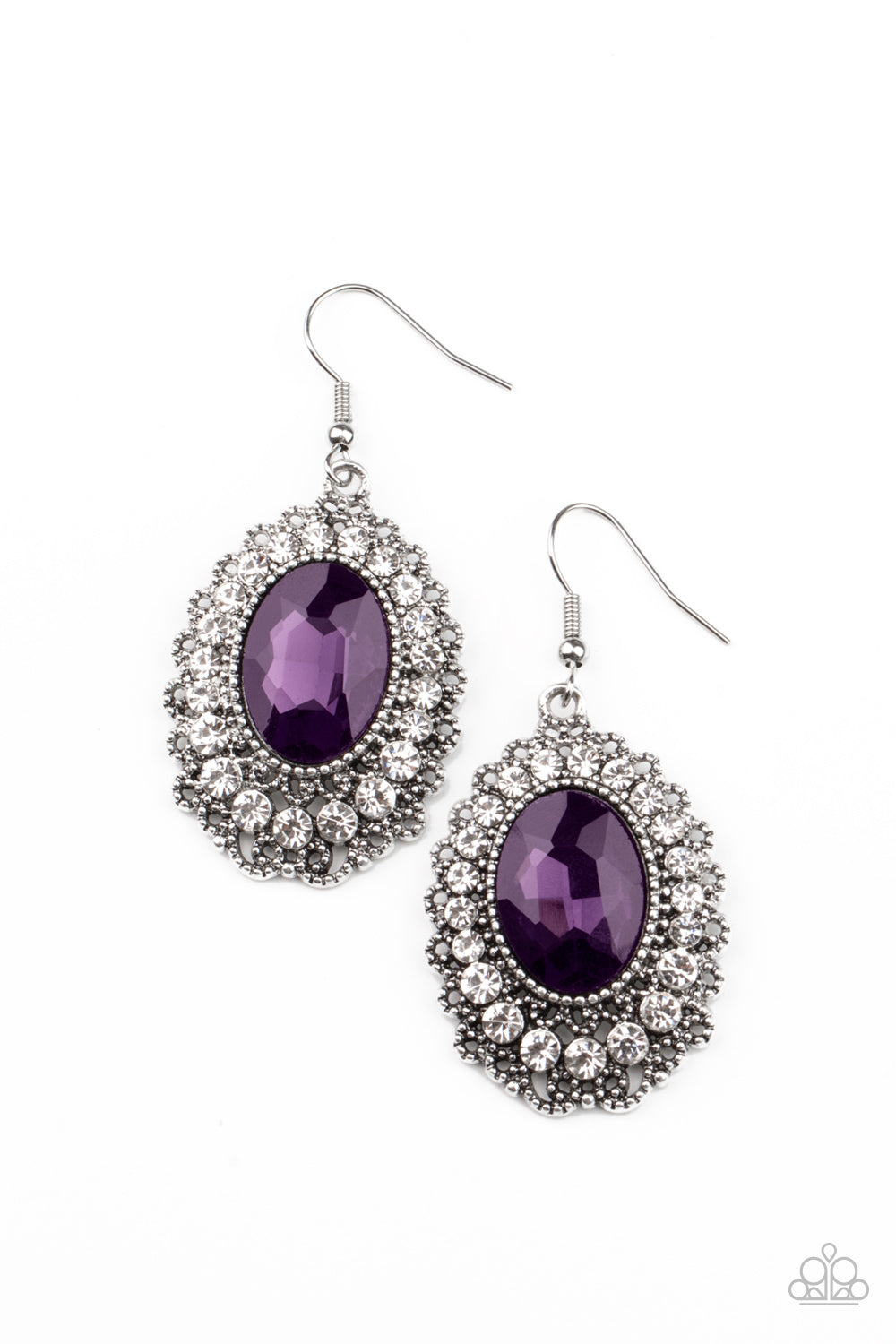 Glacial Gardens Purple Earring - Paparazzi Accessories