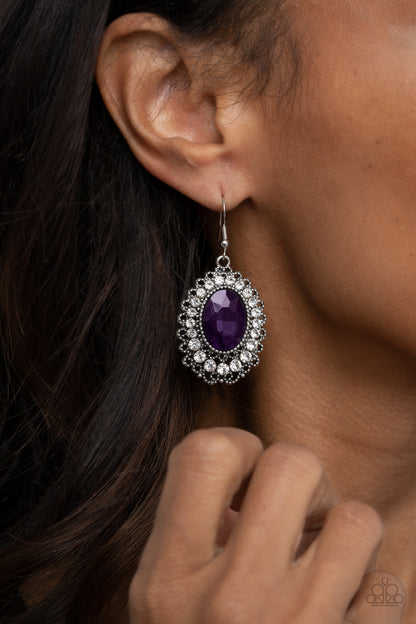 Glacial Gardens Purple Earring - Paparazzi Accessories