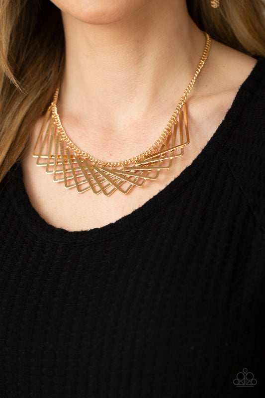 Metro Mirage Gold Necklace - Paparazzi Accessories