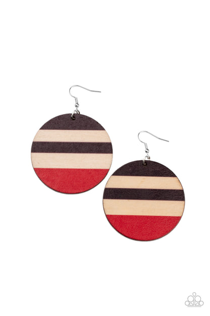 Yacht Party Red Earring - Paparazzi Accessories