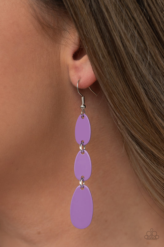 Rainbow Drops Purple Earring - Paparazzi Accessories