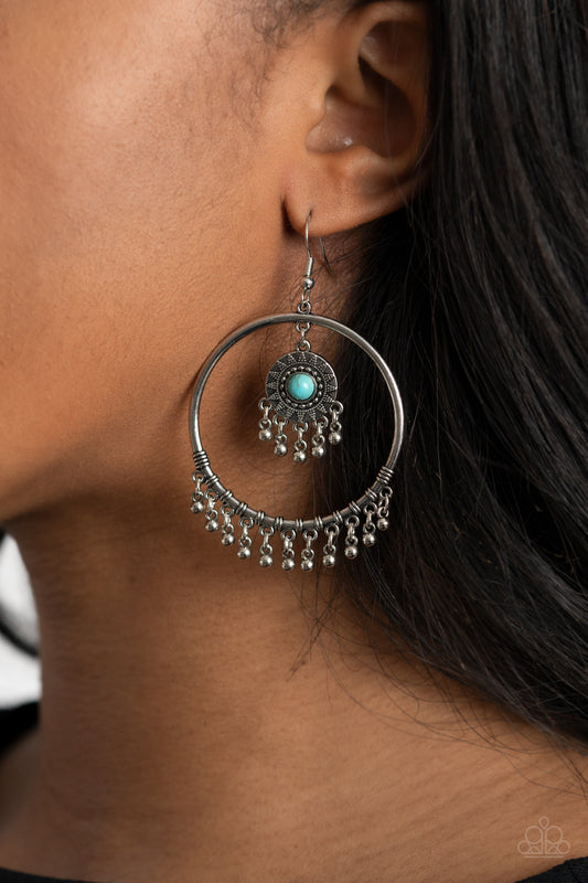 Sunny Equinox Blue Earring - Paparazzi Accessories