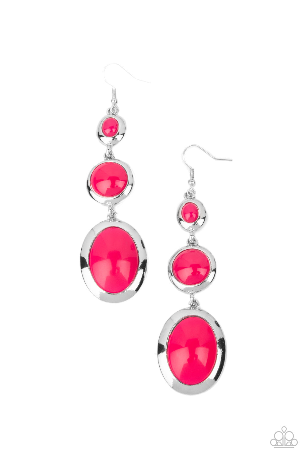 Retro Reality Pink Earring - Paparazzi Accessories