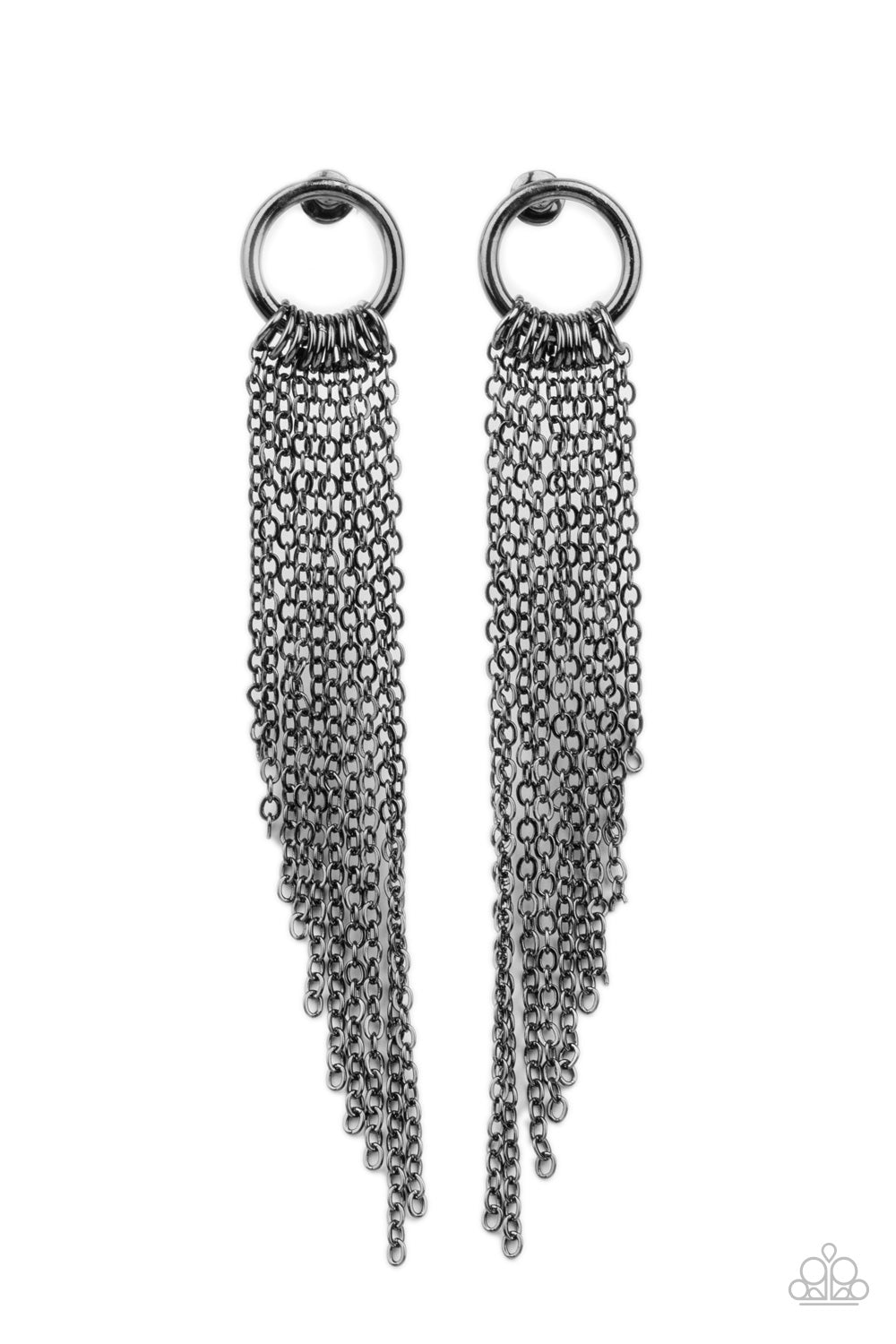 Divinely Dipping Black Earring Paparazzi Accessories 3D Jewelz
