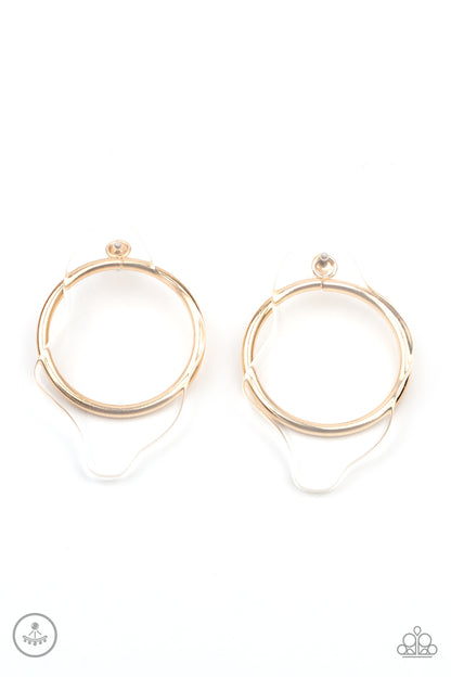 Clear The Way! Gold Earring - Paparazzi Accessories