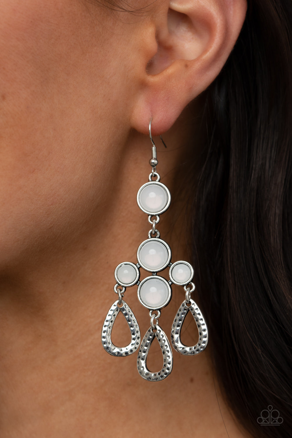 Mediterranean Magic White Earring - Paparazzi Accessories