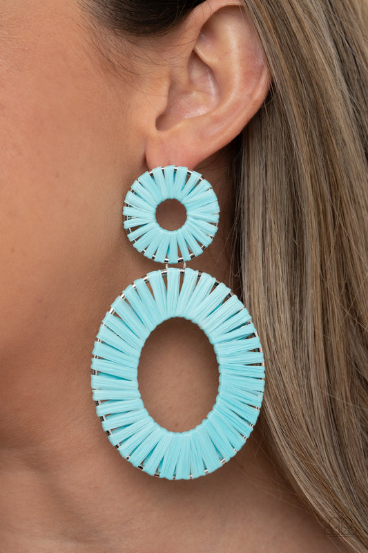 Foxy Flamenco Blue Earring - Paparazzi Accessories