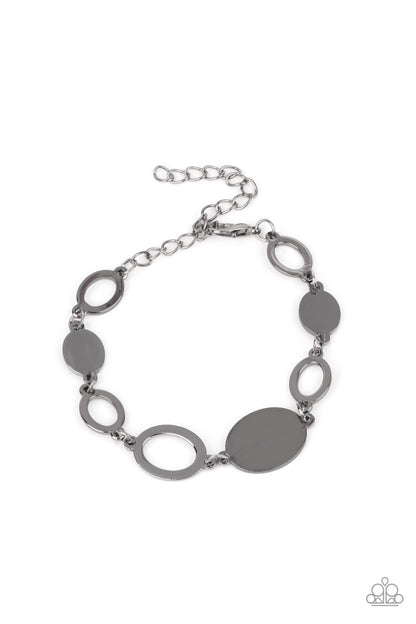 OVAL and Out Black Bracelet - Paparazzi Accessories (TF)