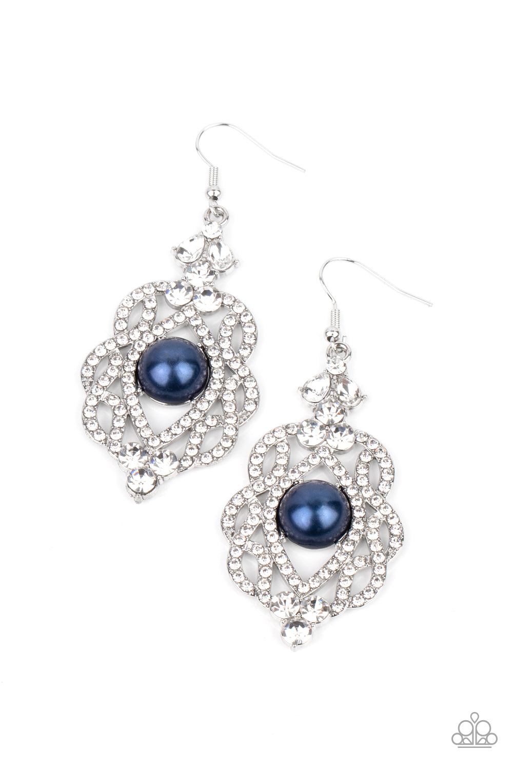 Rhinestone Renaissance Blue Earring - Paparazzi Accessories