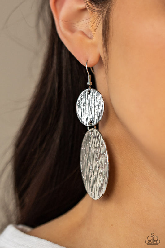 Status CYMBAL Silver Earring - Paparazzi Accessories