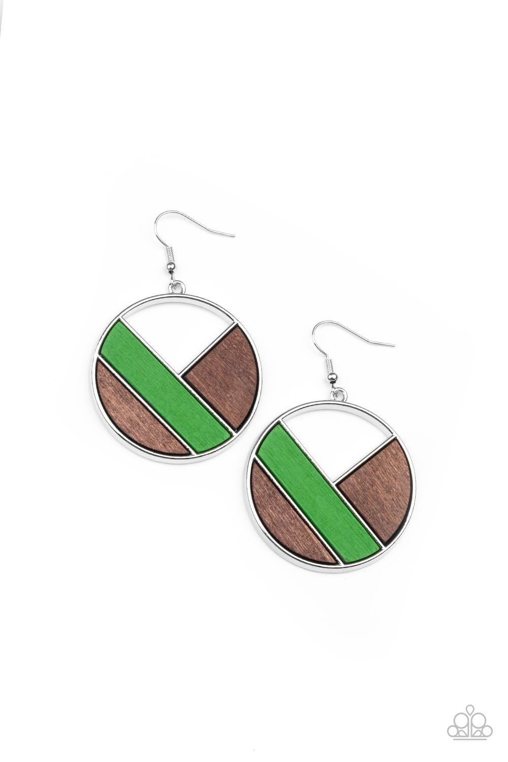 Dont Be MODest Green Wooden Earring - Paparazzi Accessories