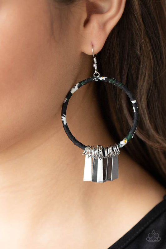 Garden Chimes Black Earring - Paparazzi Accessories