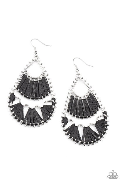 Samba Scene Black Earring - Paparazzi Accessories