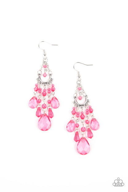 Paid Vacation Pink Earring - Paparazzi Accessories