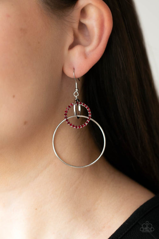 In An Orderly Fashion Red Earring - Paparazzi Accessories