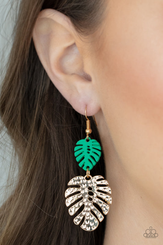 Palm Tree Cabana Green Earring - Paparazzi Accessories