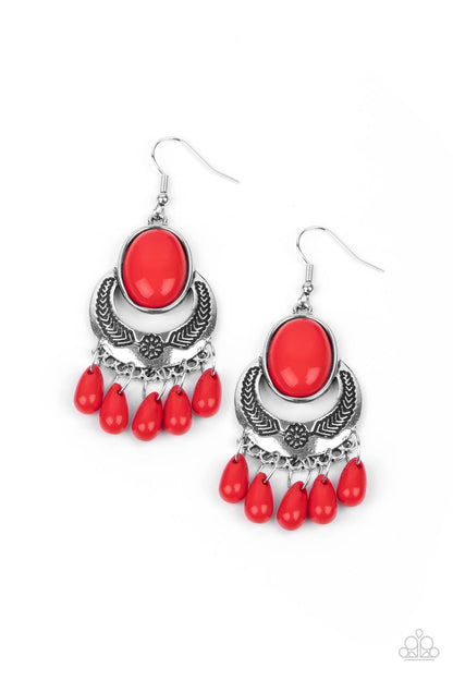 Prairie Flirt Red Earring - Paparazzi Accessories