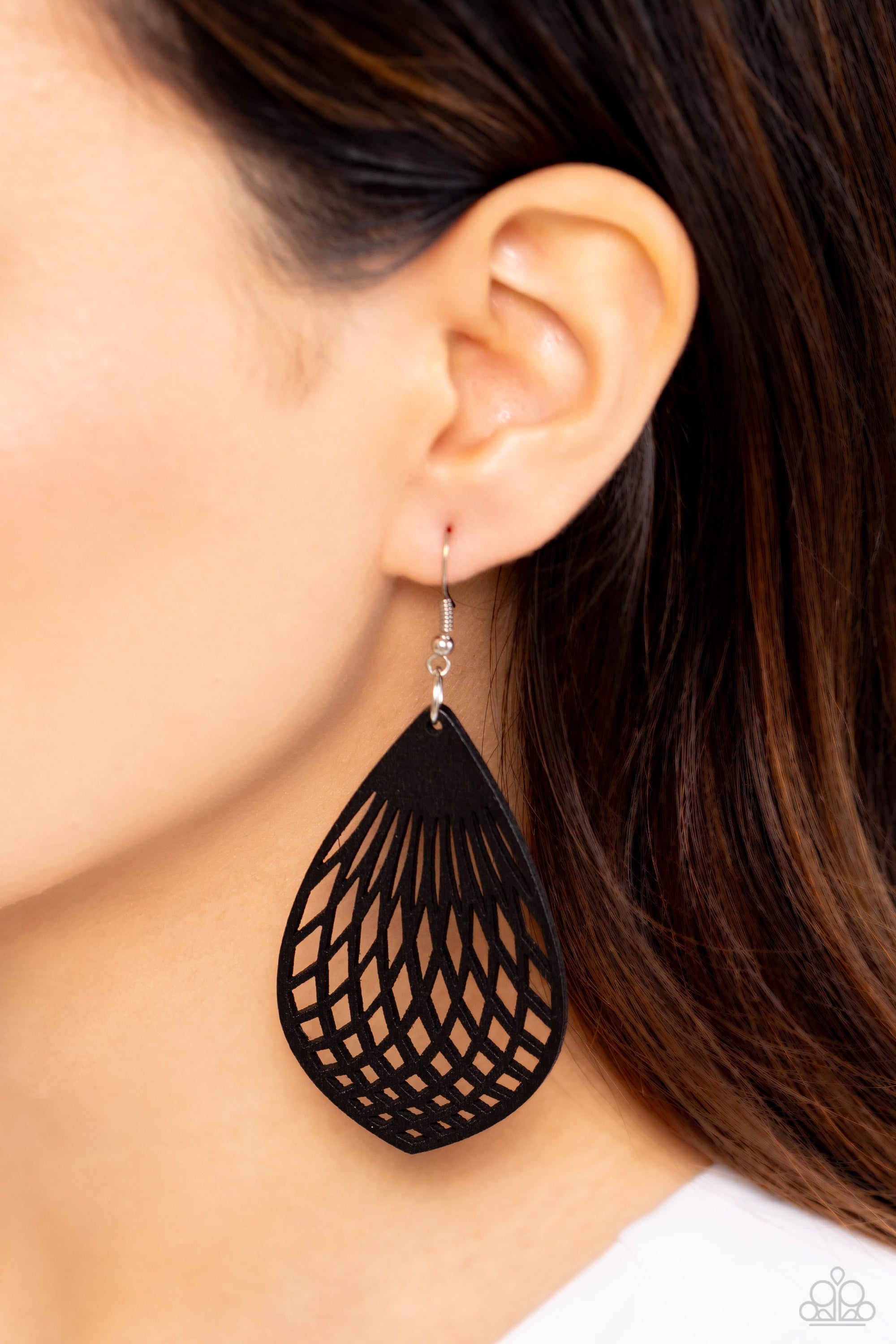 Paparazzi black deals wood earrings