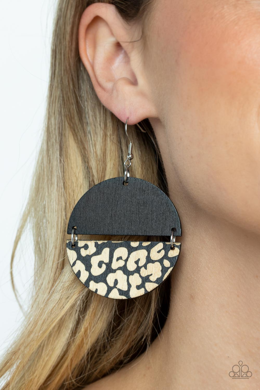 Brown wood online earrings paparazzi