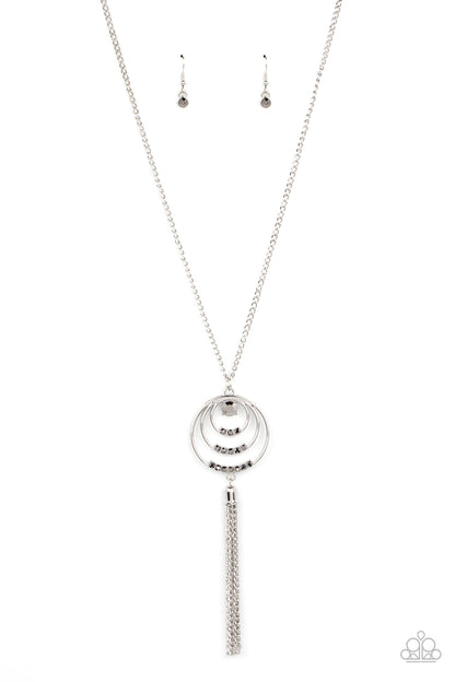 Spiraling Sparkle Silver Necklace - Paparazzi Accessories